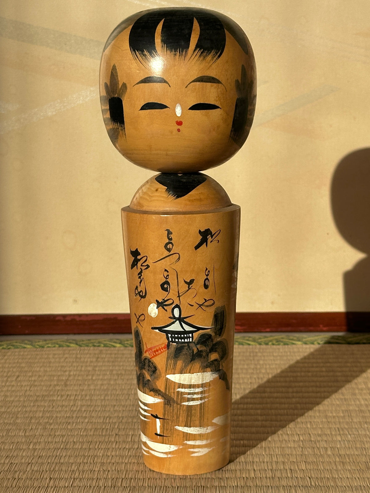 Vintage Kokeshi Doll — Matsushima Landscape, 30 cm