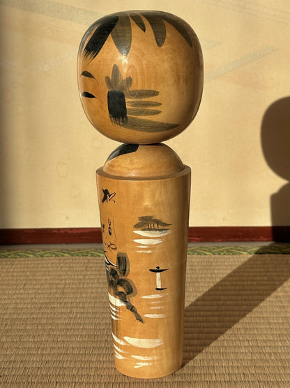 Vintage Kokeshi Doll — Matsushima Landscape, 30 cm