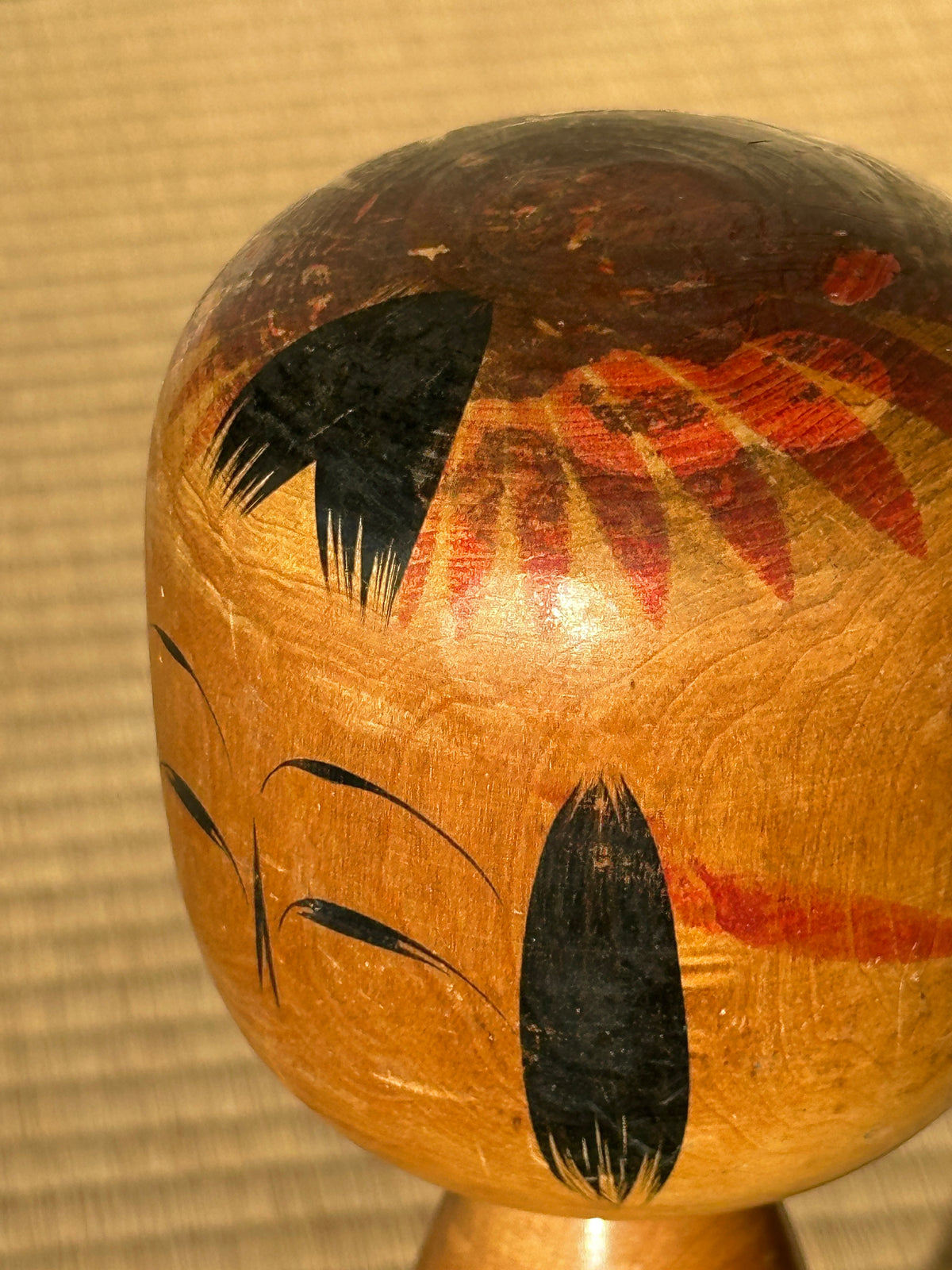 Vintage Kokeshi Doll — Togatta, 33.5 cm