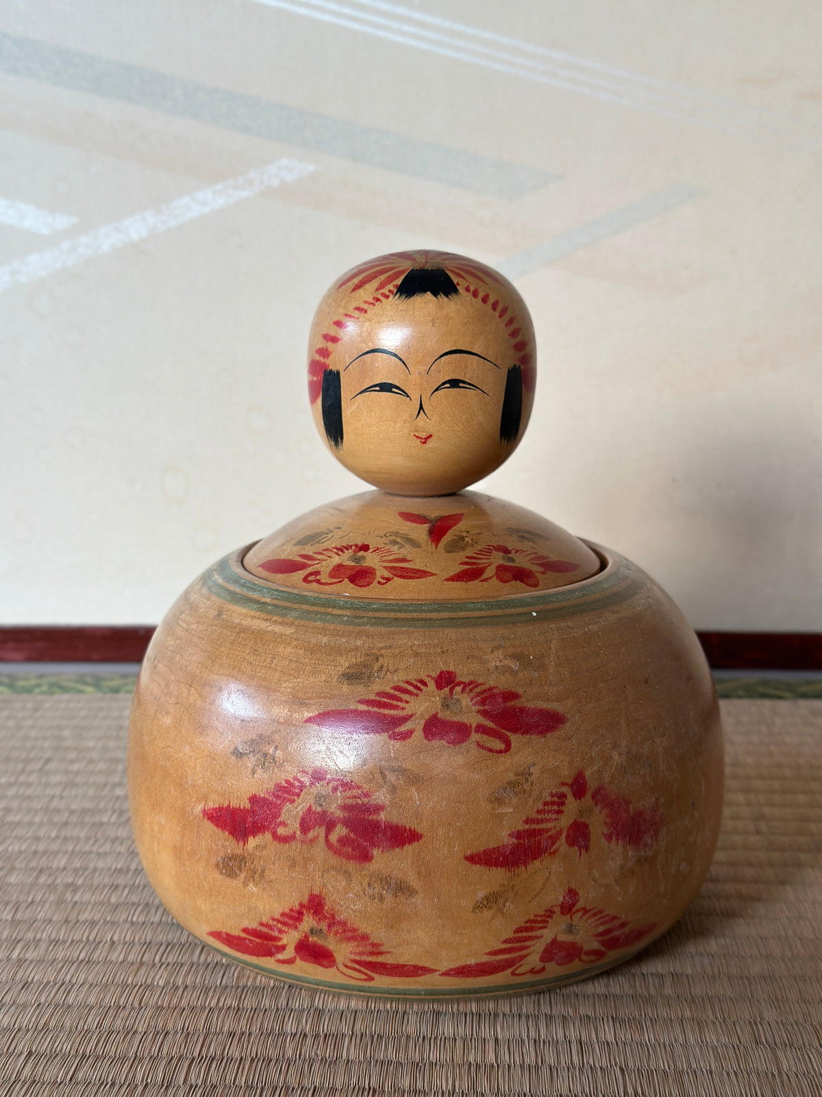 Vintage Kokeshi Doll — Ejiko, 23 cm