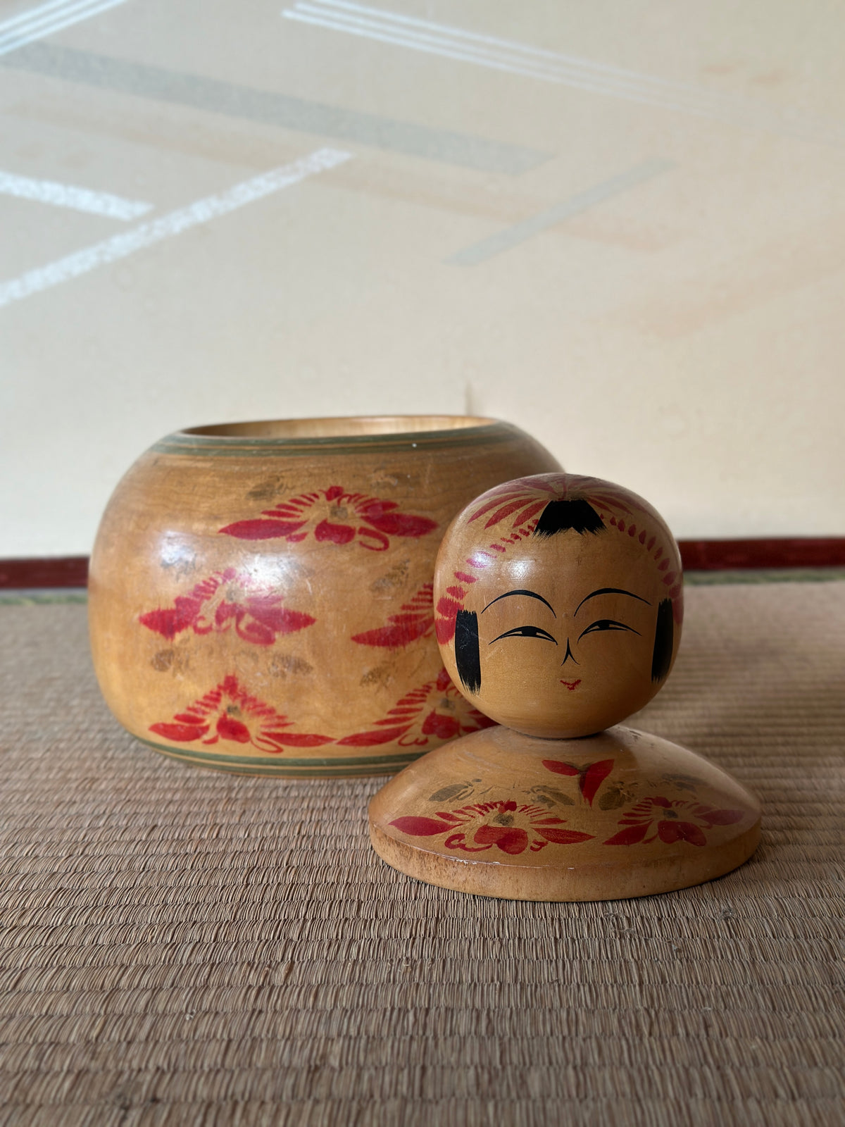 Vintage Kokeshi Doll — Ejiko, 23 cm